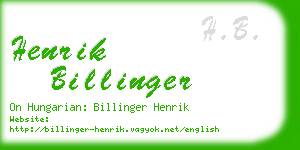 henrik billinger business card